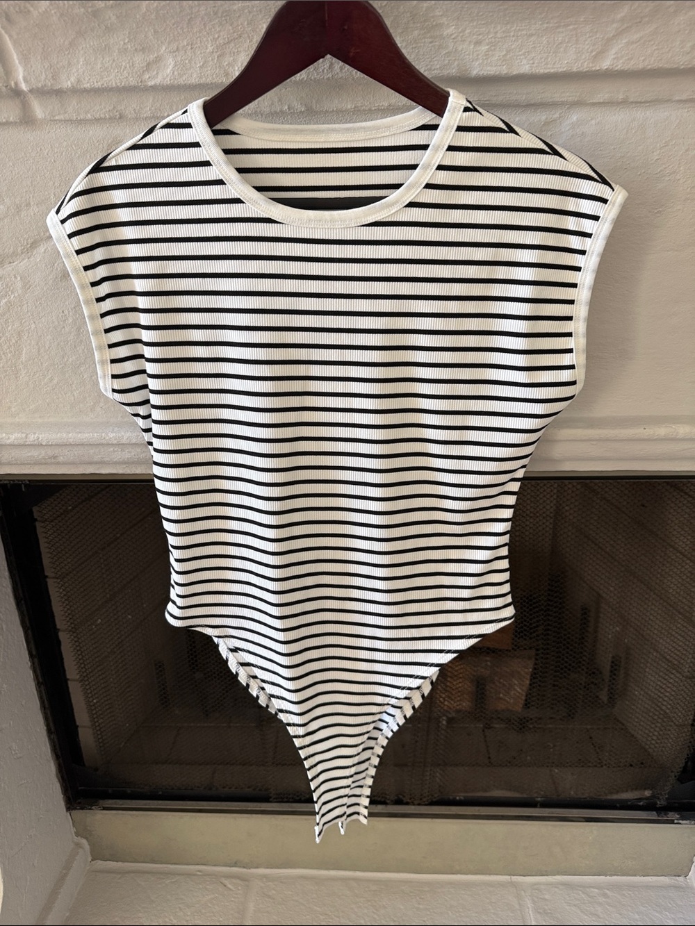 Black & White Striped Bodysuit